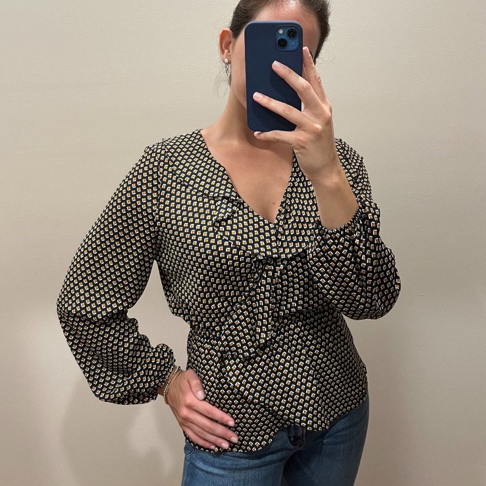 Max Studio Ruffle Peplum Top | Size L